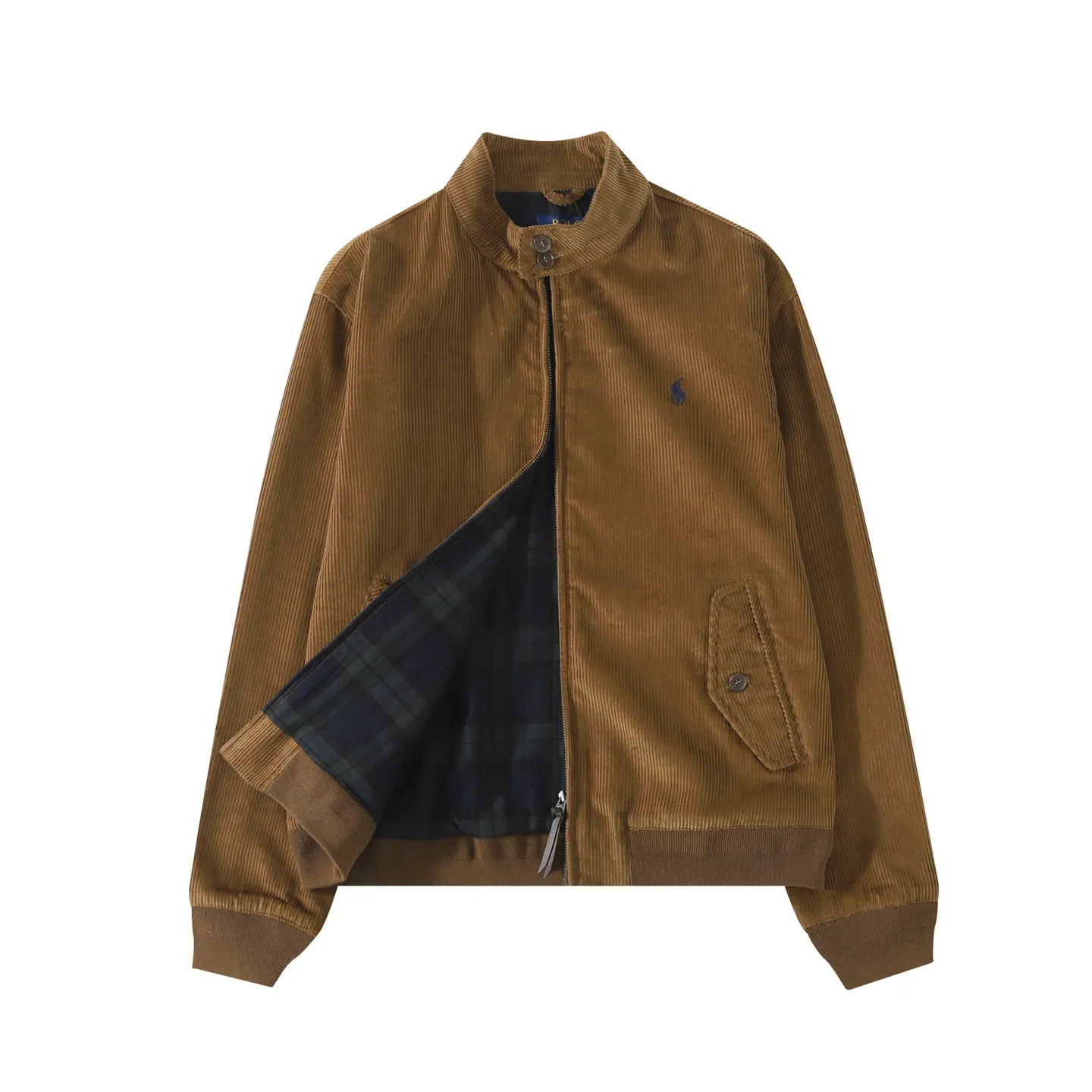 P350 #R24 Ralph Lauren Corduroy Jacket Embroidered Pony Jacket Old Money Style Old Cadre Style Harrington Jacket The interior is made of Scottish plaid fabric, autumnal corduroy material, plus their classic khaki color - three major elements to add to the classic veteran silhouette, retro corduroy fabric. Don’t miss it if you go for the retro route. The same style for men and women, Bai Baihe, is a hit on many star tops from Xiaohongshu! The classic Wellington-style custom-woven corduroy fabric has a delicate, smooth and thick inner plaid lining and uses TALON zippers! It has a retro movie fashion feel in itself! The fit is loose but not baggy. The size is just right and not too picky. The dropped shoulder design modifies the shoulders without making them look bulky. This silhouette is a style that will never go out of style after being worn for a long time. The upper body is also very durable and recognizable. The loose and reasonable version can be worn by both men and women. It is easy to create a clean and refreshing boyish look. Color: Brown, Navy Blue, Black Size: M /L /XL /XXL Length: 68/70/72/74 Bust: 122/126/130/134 Shoulder width: 53/54/55/56 Sleeve length: 65/66/67/68